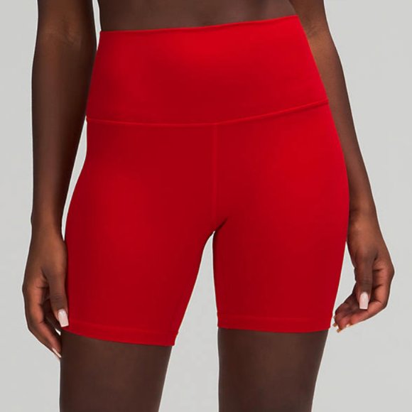 lululemon red biker shorts
